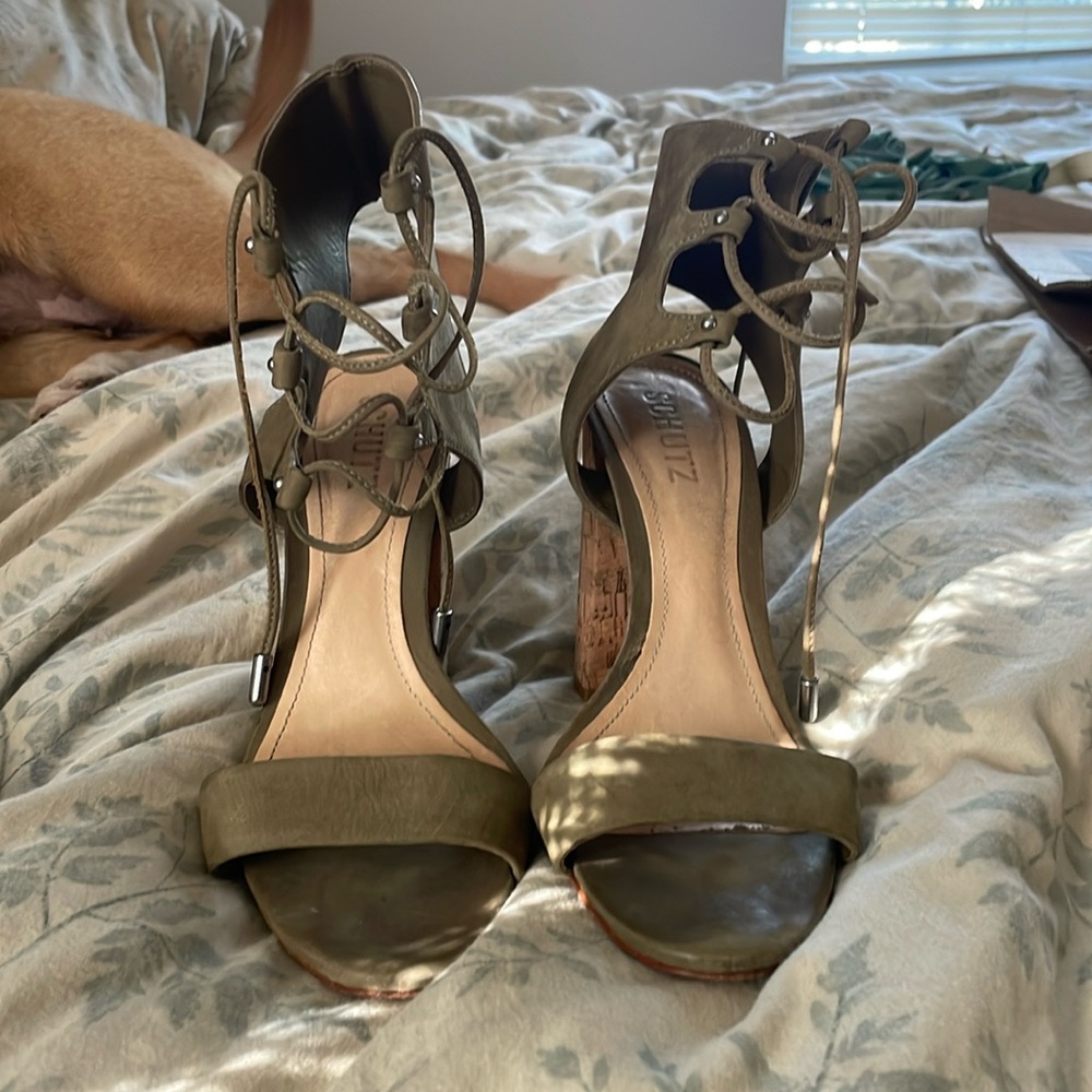 Schutz lace up heels